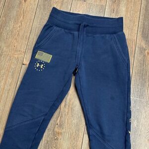 Under Armour Navy Track Pants with Gold Accents